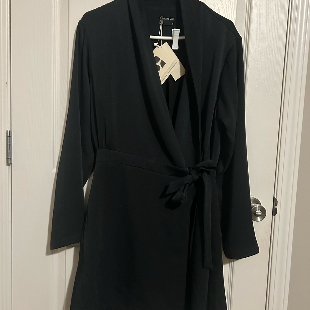 NWT Frank and Oak Black Women's Wrap Dress